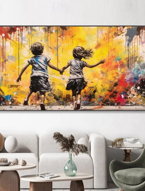 Graffiti Wall Art Living Room, Style of Banksy Canvas Print, Modern Wall Art, Framed Canvas Print, Extra Large Wall Art - Image 2