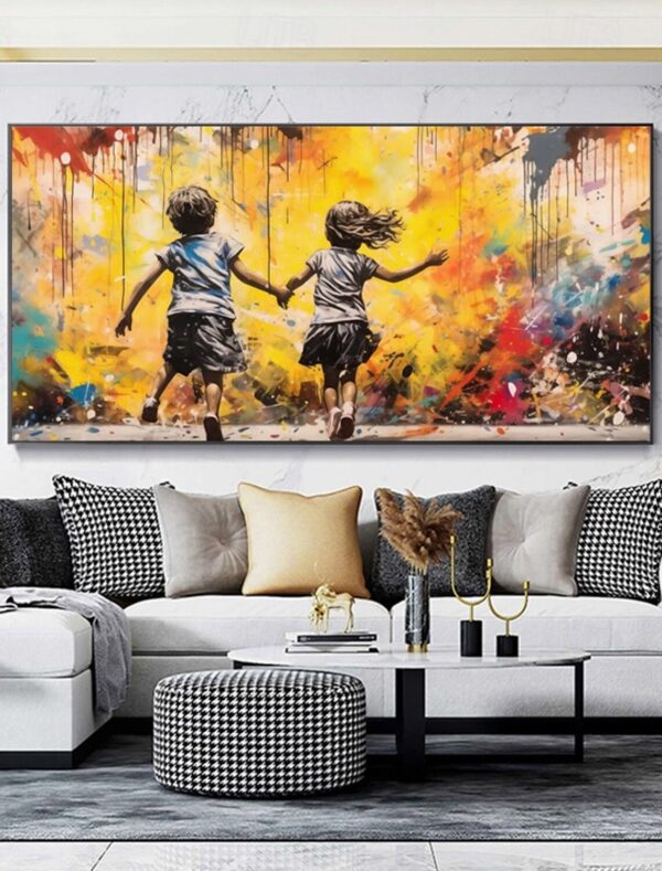 Graffiti Wall Art Living Room, Style of Banksy Canvas Print, Modern Wall Art, Framed Canvas Print, Extra Large Wall Art - Image 6