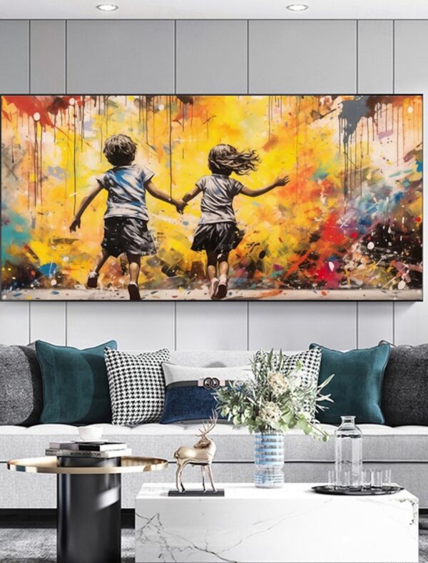 Graffiti Wall Art Living Room, Style of Banksy Canvas Print, Modern Wall Art, Framed Canvas Print, Extra Large Wall Art - Image 7