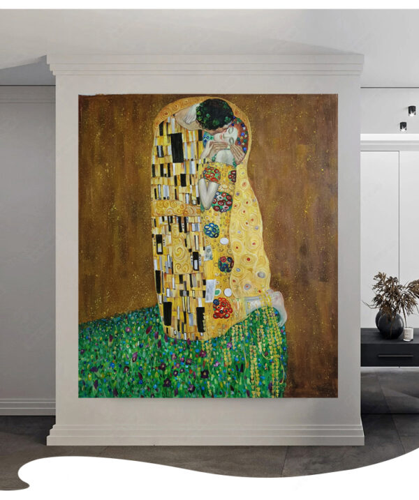 Gustav Klimt The Kiss 1907-1908, Oil on Canvas, High quality hand-painted oil painting reproduction