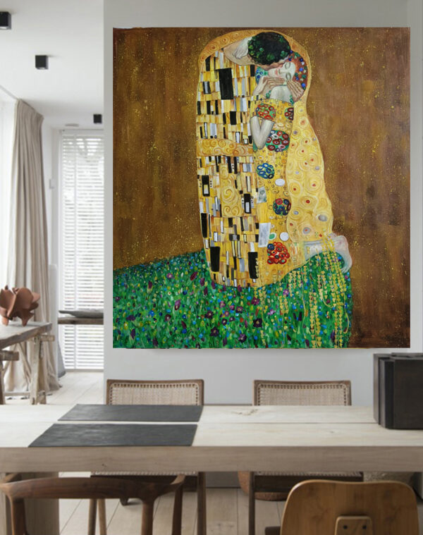 Gustav Klimt The Kiss 1907-1908, Oil on Canvas, High quality hand-painted oil painting reproduction - Image 6