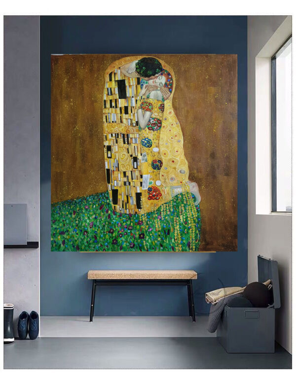 Gustav Klimt The Kiss 1907-1908, Oil on Canvas, High quality hand-painted oil painting reproduction - Image 4