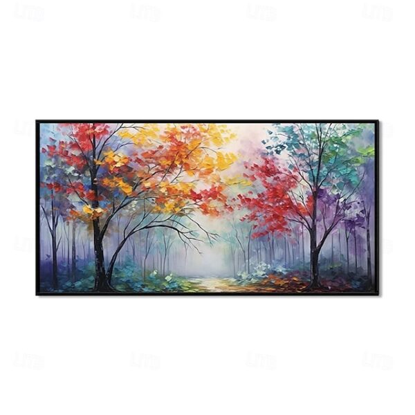 Handmade Colorful Flower Tree Art,Oil Painting On Canvas Abstract Wall Art for Home Decor Livingroom Art On Canvas Original Minimalist Artwork Colorful Painting on Canvas Custom Painting - Image 3