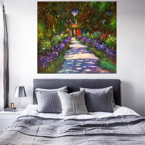 Claude Monet Garden Path at Giverny  -Hand Painted Oil Painting Reproductions - Image 4